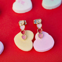 Smitten Enamel Heart Drop Earrings Gallery Thumbnail