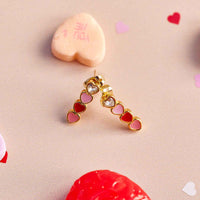 Smitten Enamel Heart Drop Earrings Gallery Thumbnail