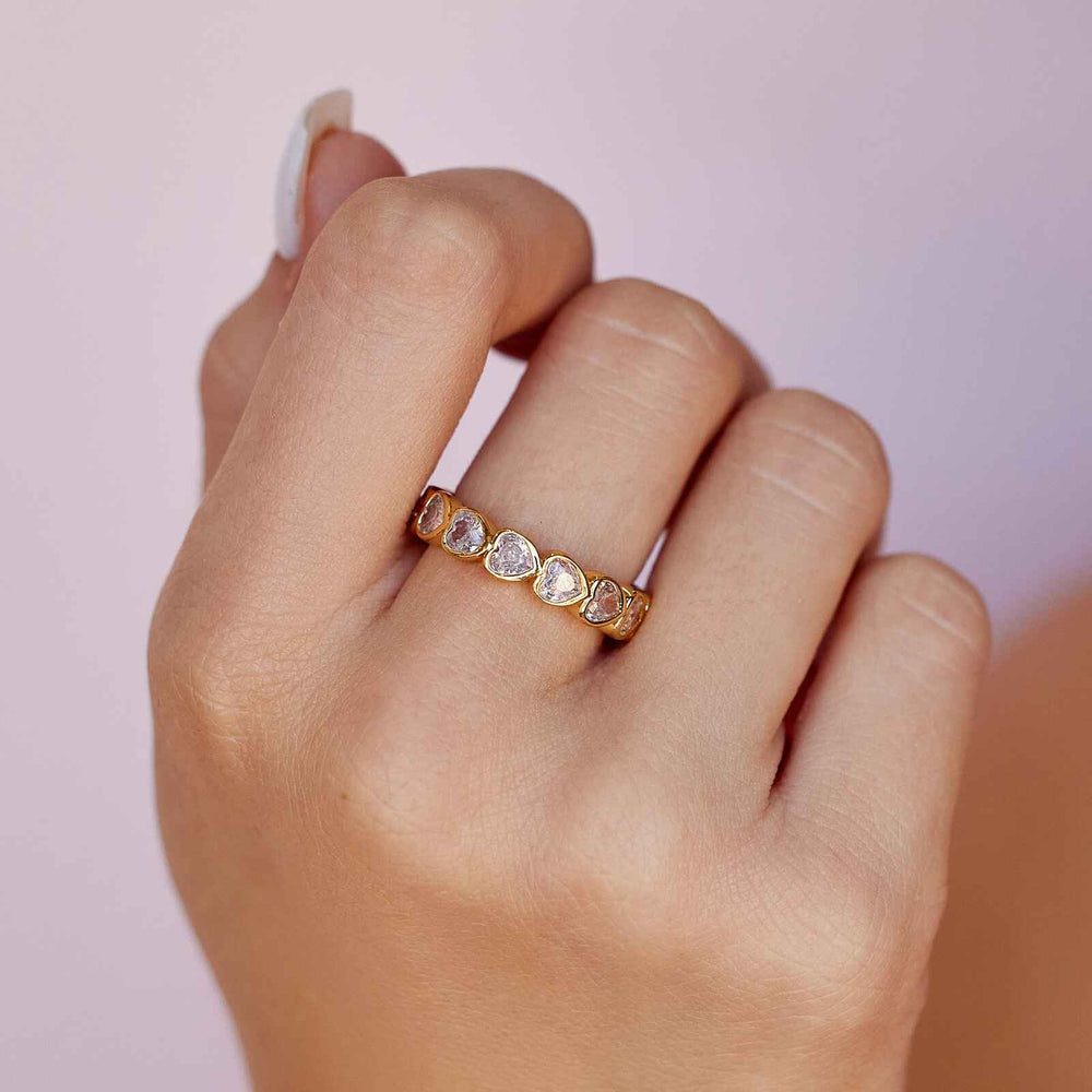 Stone Heart Ring Band 4