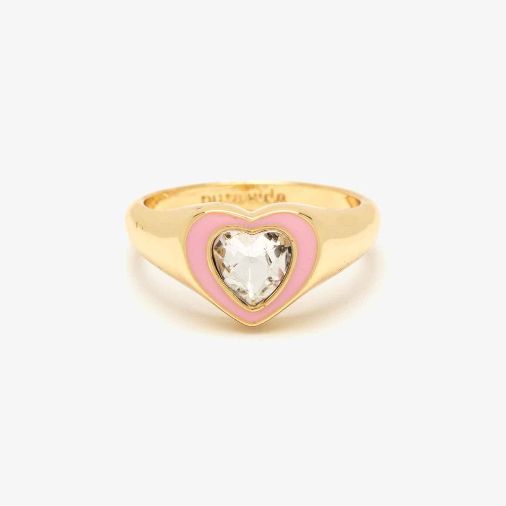 Stone & Enamel Heart Ring 1