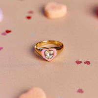 Stone & Enamel Heart Ring Gallery Thumbnail