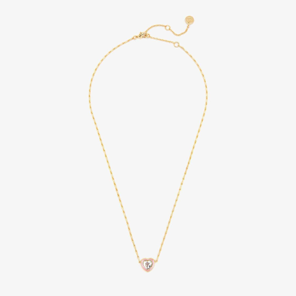 Stone & Enamel Heart Pendant Necklace