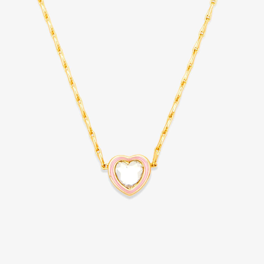 Stone & Enamel Heart Pendant Necklace 1