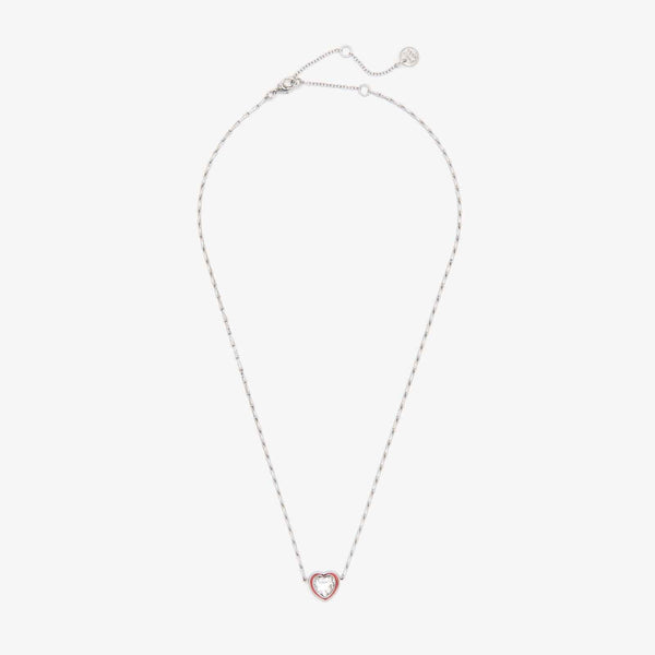 Stone & Enamel Heart Pendant Necklace