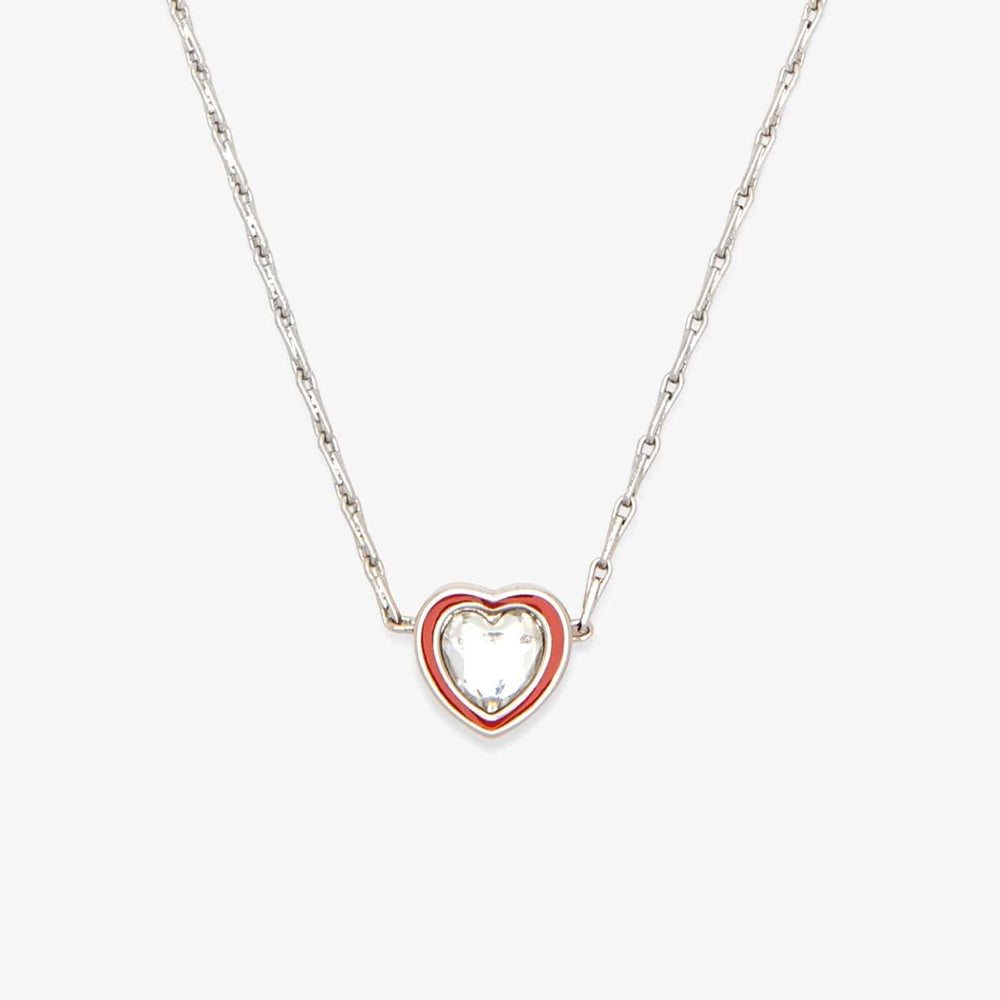 Stone & Enamel Heart Pendant Necklace 4
