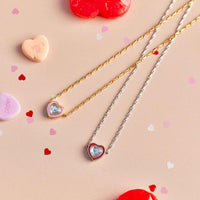 Stone & Enamel Heart Pendant Necklace Gallery Thumbnail