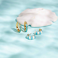 Turquoise Tile Hoop Earrings Gallery Thumbnail