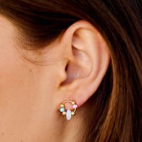 Seed Bead and Shell Stud Earrings Gallery Thumbnail