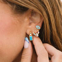Seed Bead and Shell Stud Earrings Gallery Thumbnail