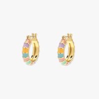 Sunset Striped Gold Hoop Earrings Gallery Thumbnail