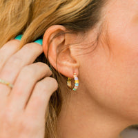 Sunset Striped Gold Hoop Earrings Gallery Thumbnail