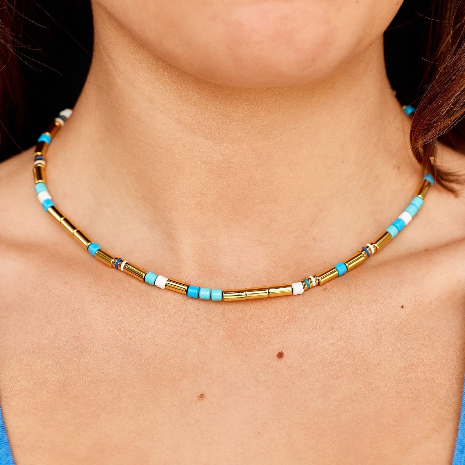 World Water Day Mixed Bead Choker