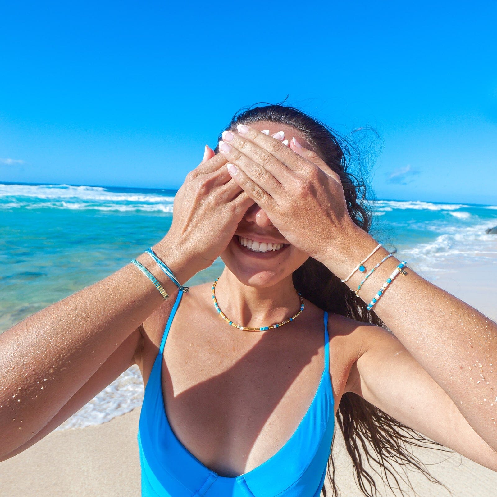 World Water Day Mixed Bead Choker