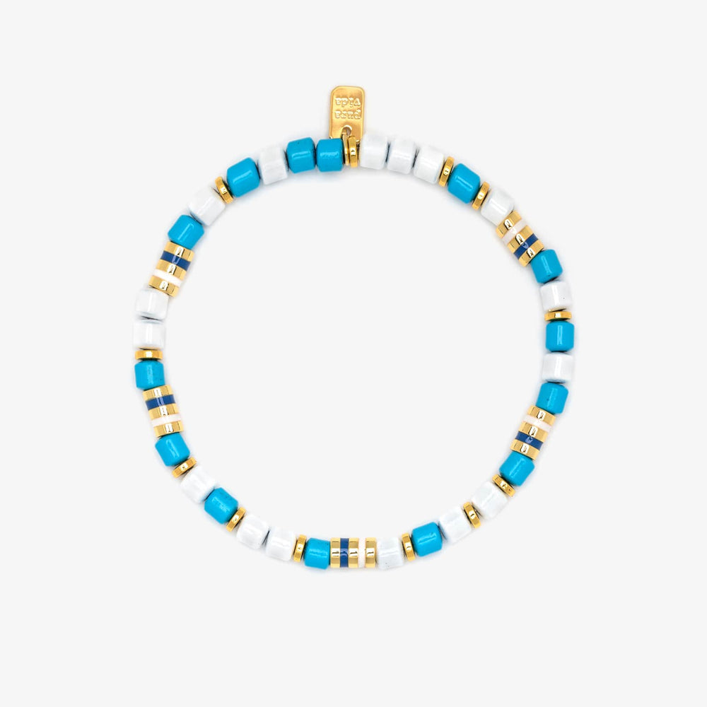 World Water Day Mixed Bead Stretch Bracelet 1