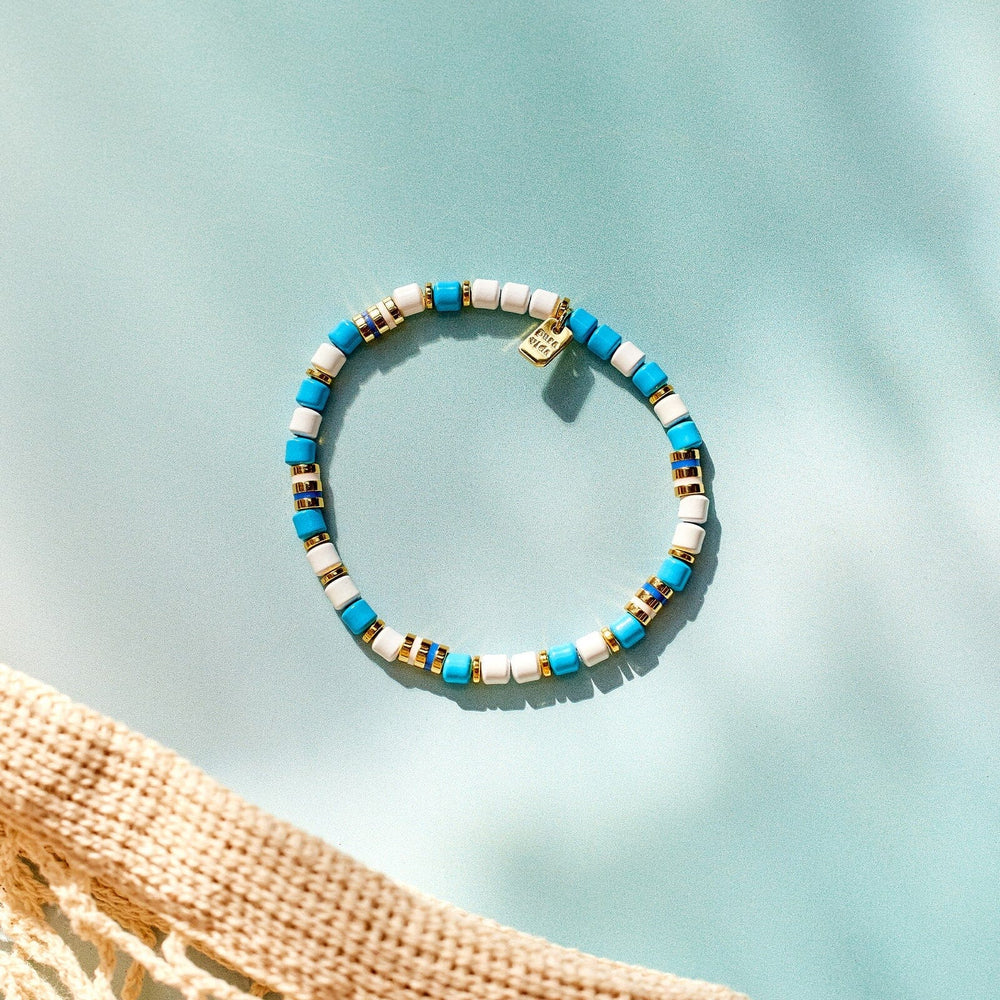 World Water Day Mixed Bead Stretch Bracelet 4