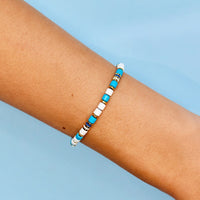 World Water Day Mixed Bead Stretch Bracelet Gallery Thumbnail