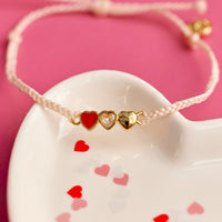 Red Cross Three Hearts Charm Bracelet Gallery Thumbnail