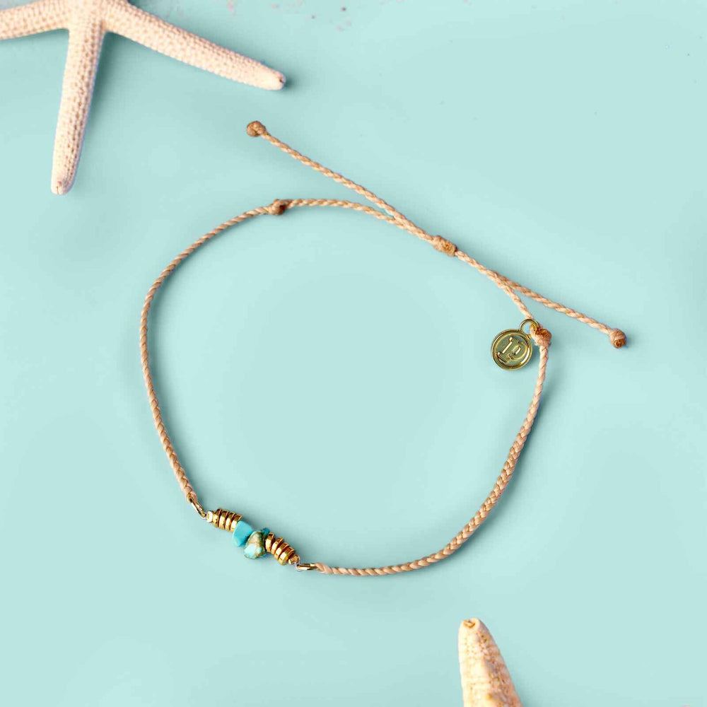 Turquoise Chip Bitty Braid Anklet 4