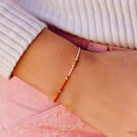 Pink & Red Two Toned Dainty Bracelet Gallery Thumbnail
