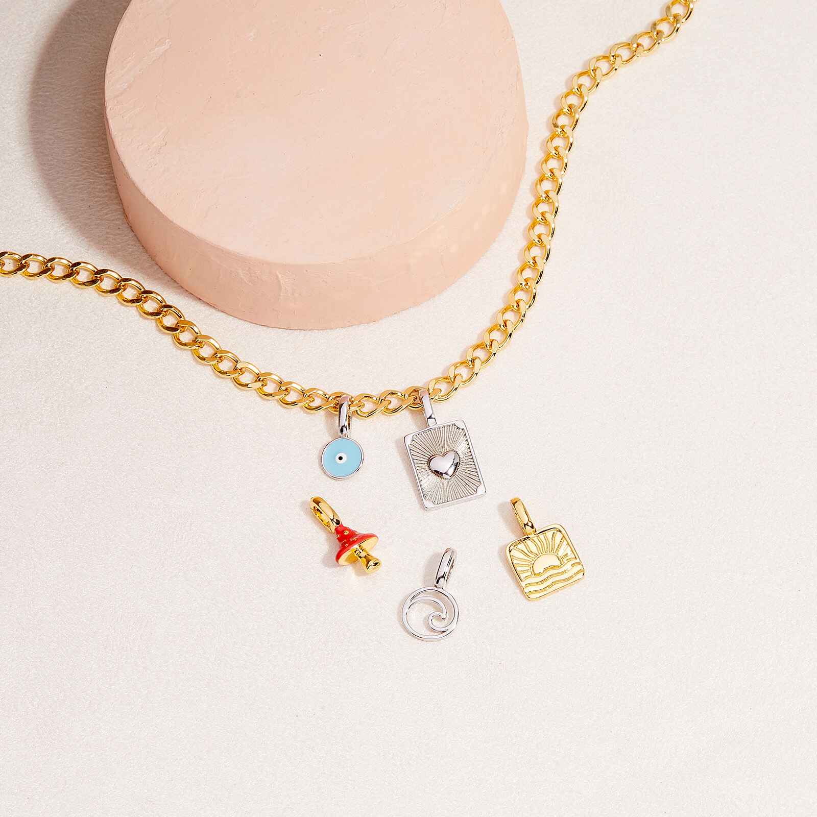 Mini Mushroom Charm Necklace in Solid 9k Yellow Gold – Aiden Jae