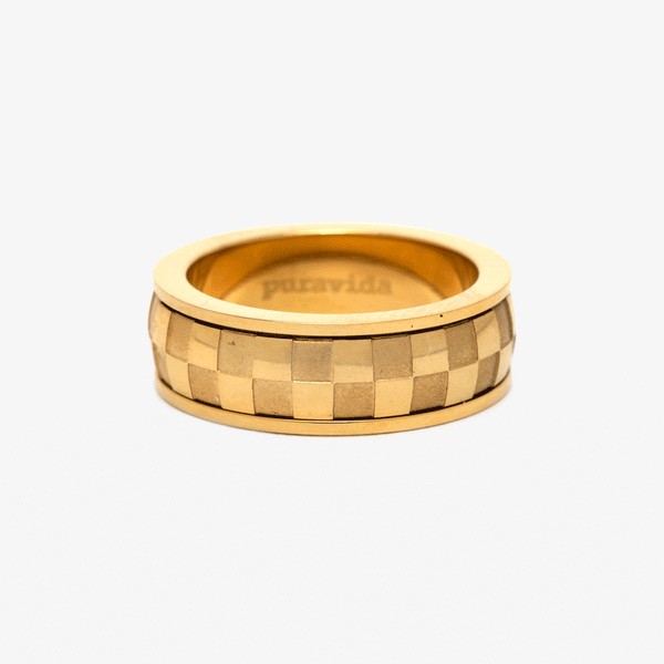 By Chari Gold Check Fidget Ring
