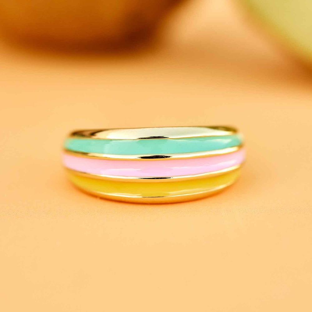 Sunset Striped Dome Ring 4