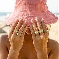 Sunset Striped Dome Ring Gallery Thumbnail