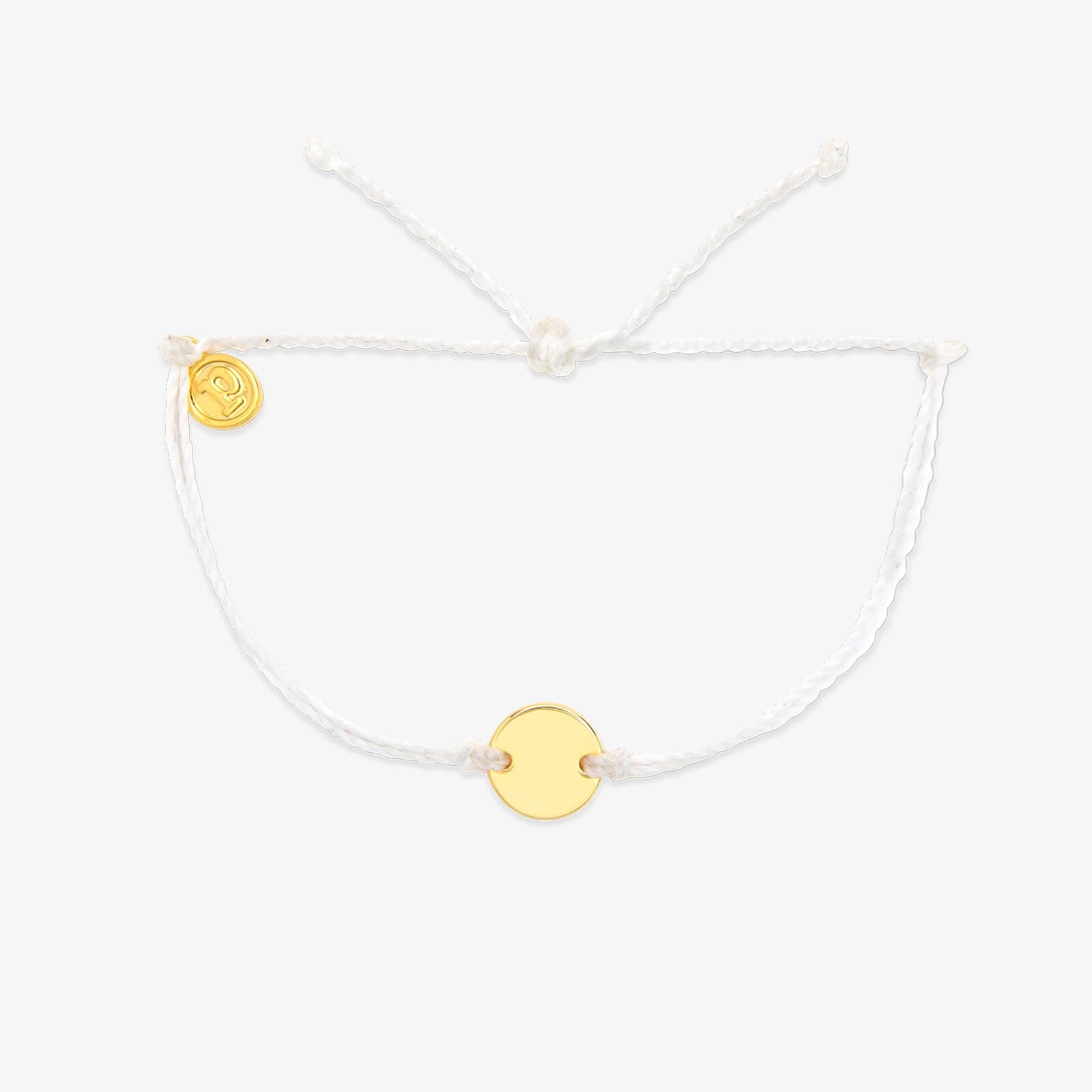 Engravable Coin Bracelet - Gold / White