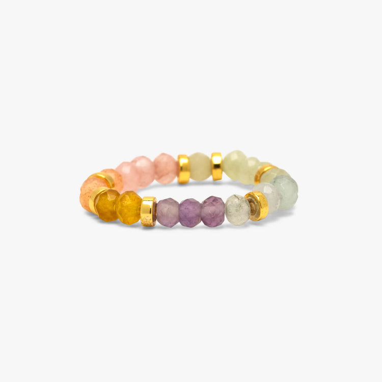 Ombre Rainbow Bead Stretch Ring