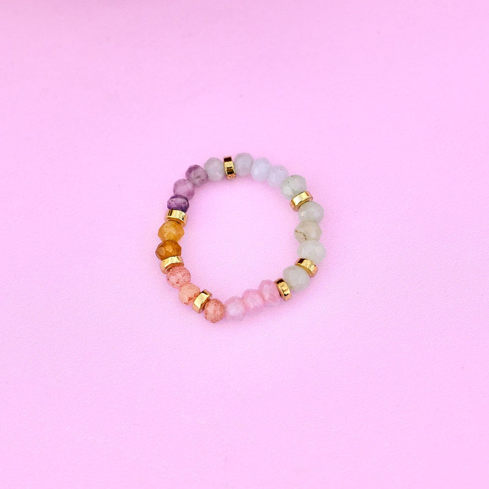 Ombre Rainbow Bead Stretch Ring 4