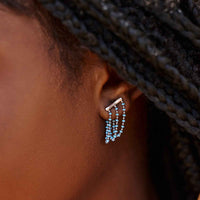 Dainty Enamel Chain Wrap Earrings Gallery Thumbnail