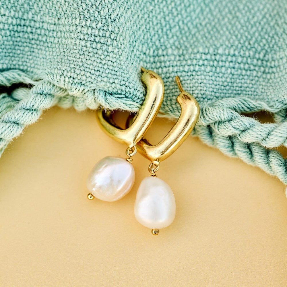 Pearl Hoop Earrings 4