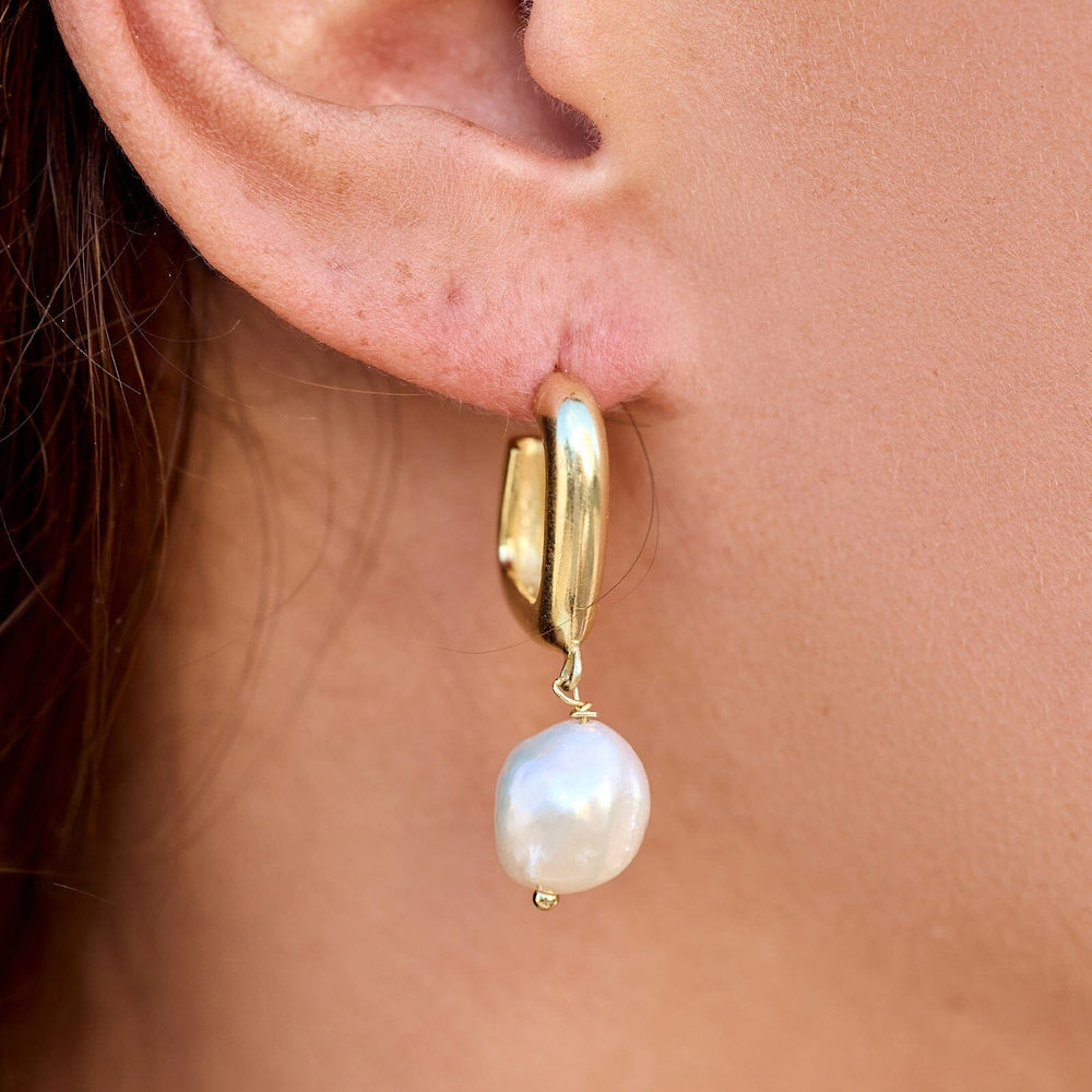 Pearl Hoop Earrings 2