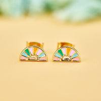 Sunset Striped Stud Earrings Gallery Thumbnail