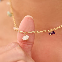 Gemstone Drop Chain Choker Gallery Thumbnail