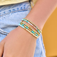 Salty Air Seed Bead Stretch Bracelet Set of 5 Gallery Thumbnail
