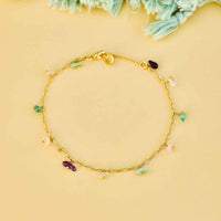 Gemstone Drop Chain Anklet Gallery Thumbnail