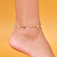 Gemstone Drop Chain Anklet Gallery Thumbnail