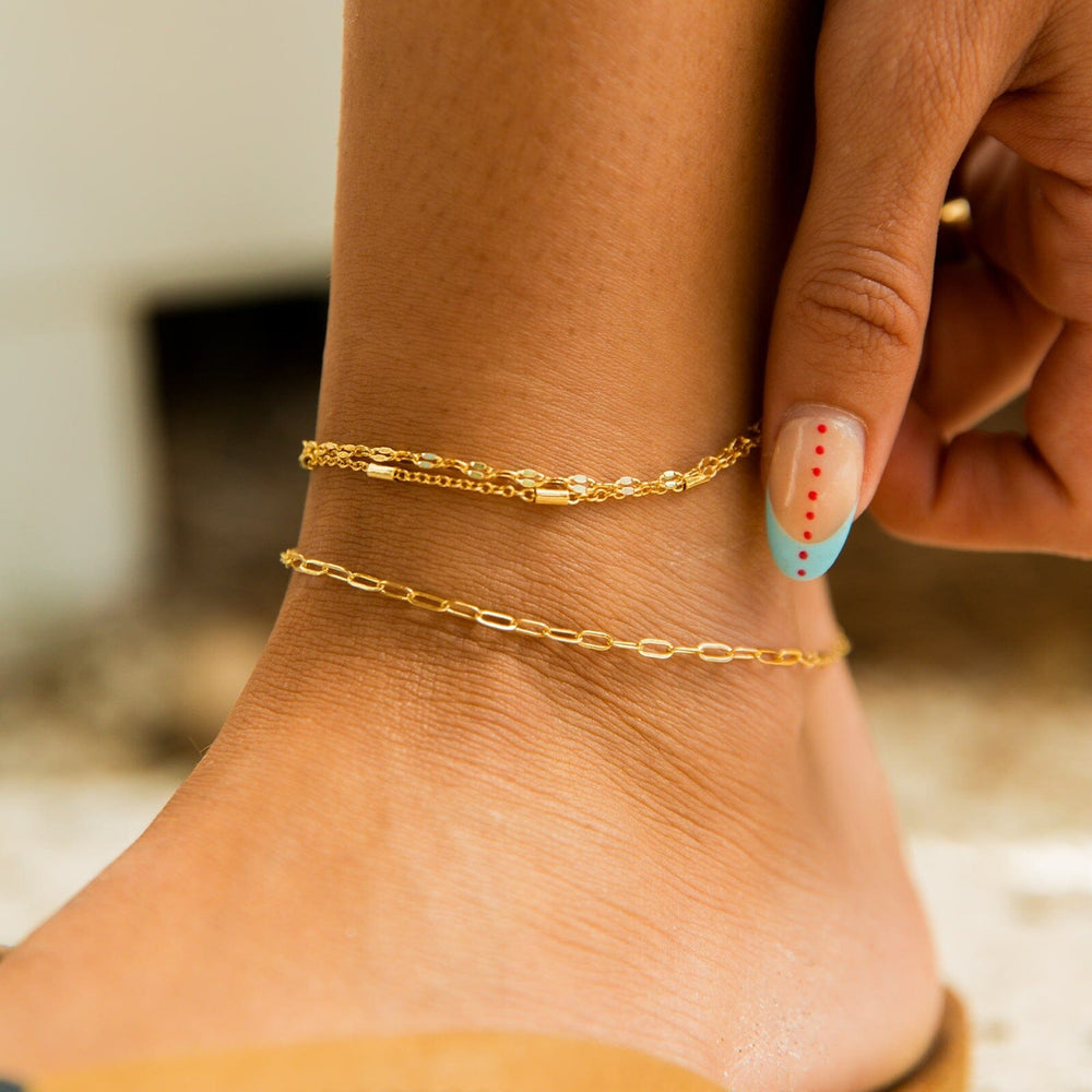 Ouro Chain Anklet Set of 2 3