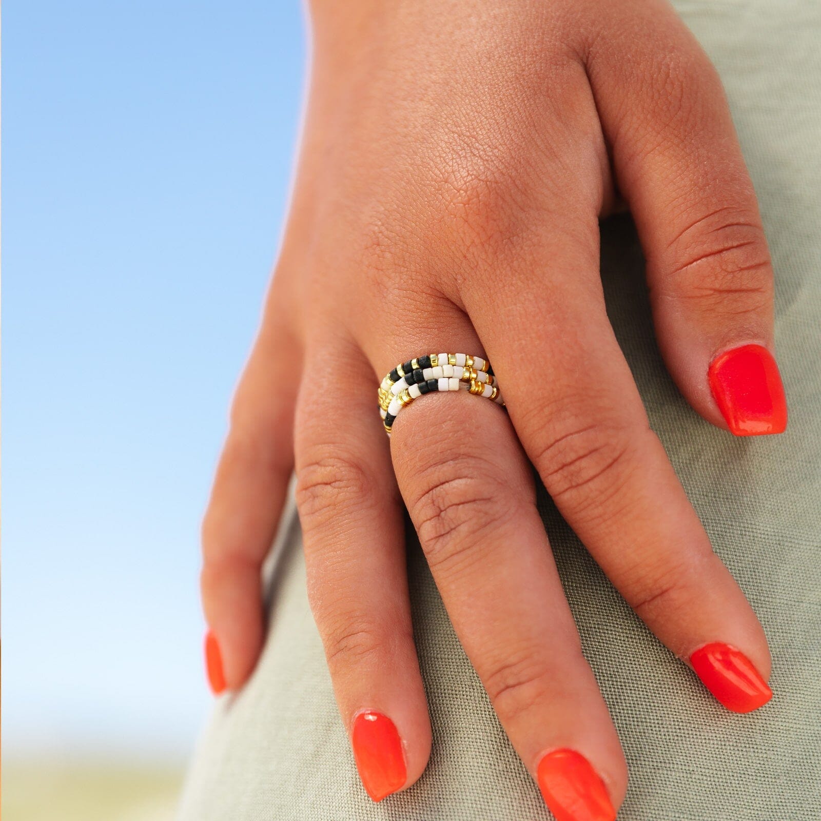 Pura Vida Nova Seed Bead Stretch Rings - Bohemian Stackable Jewelry For Women