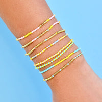 Mixed Bead Sunset Beach Stretch Bracelet Set of 8 Gallery Thumbnail