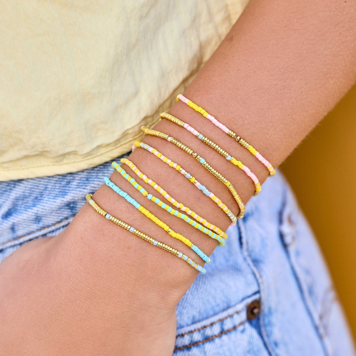 SUNSET SHADOWS STRETCH BRACELET, NOIR