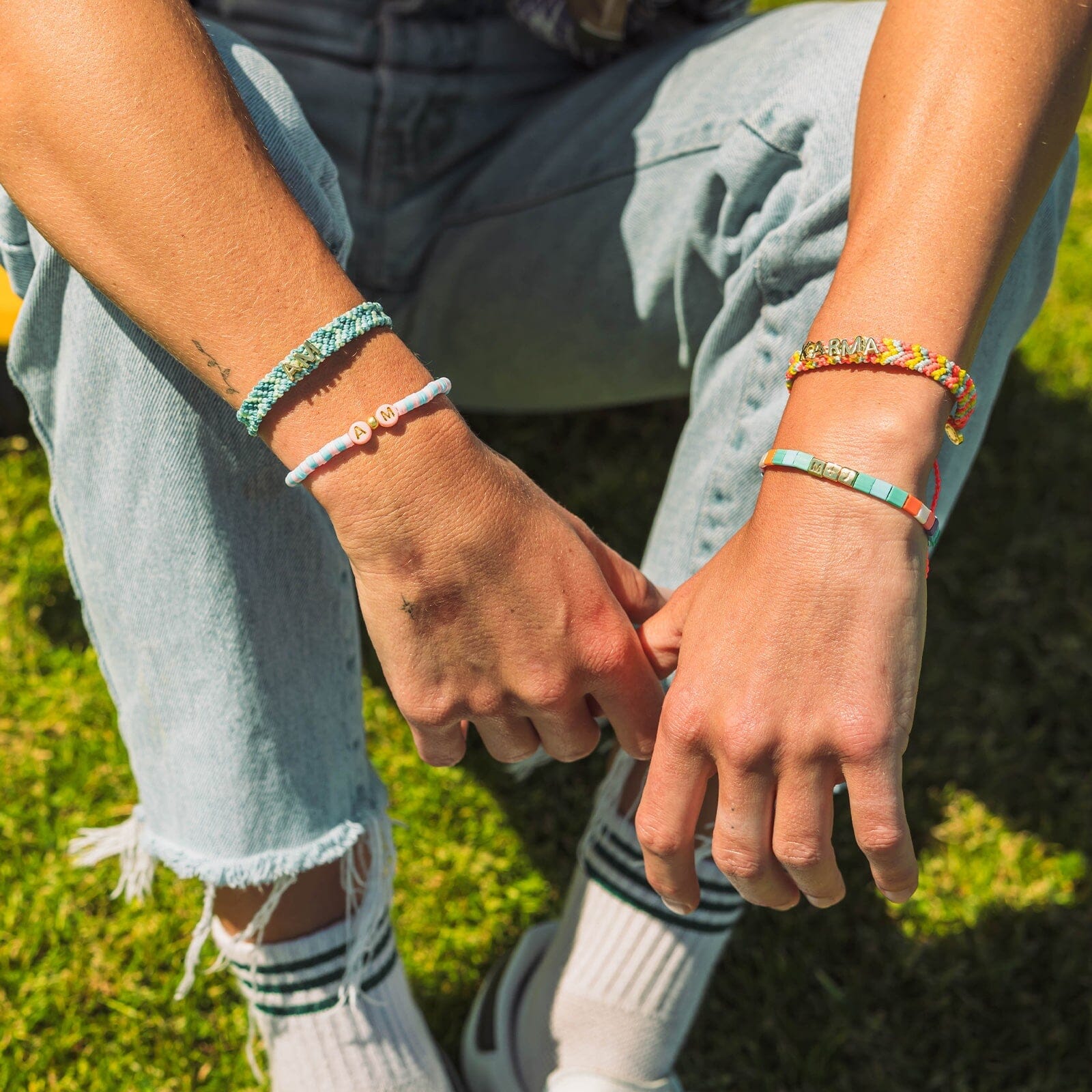 Watermelon Woven Chevron Bracelet1