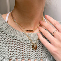 Engravable Paperclip Chain Bar Necklace Gallery Thumbnail