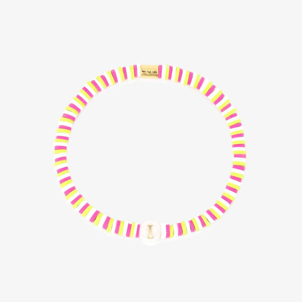 Raspberry Alphabet Stretch Bracelet