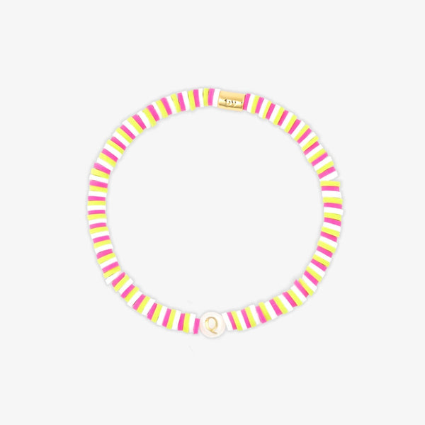 Raspberry Alphabet Stretch Bracelet