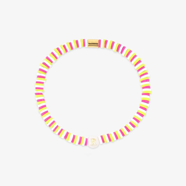 Raspberry Alphabet Stretch Bracelet