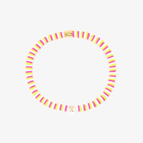 Raspberry Alphabet Stretch Bracelet