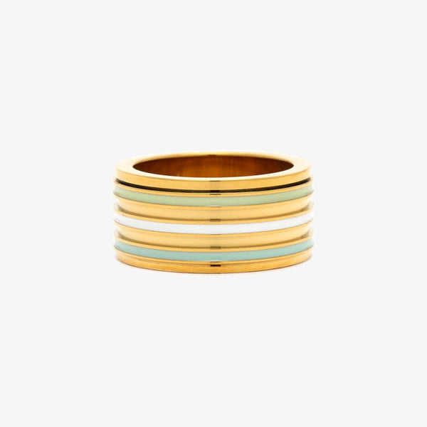 Pura Vida Wide Enamel Stripe Fidget Ring