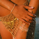 Frosted Bead Stretch Bracelet Set of 5